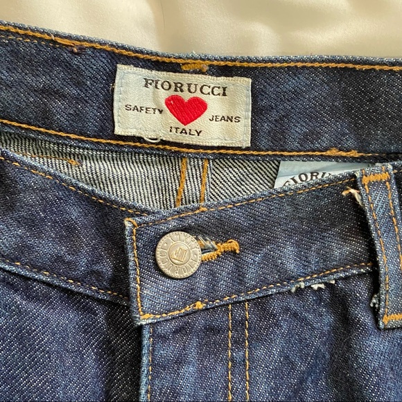 Vintage Fiorucci Jeans Low Rise Flares Dark Wash Denim - Picture 4 of 6